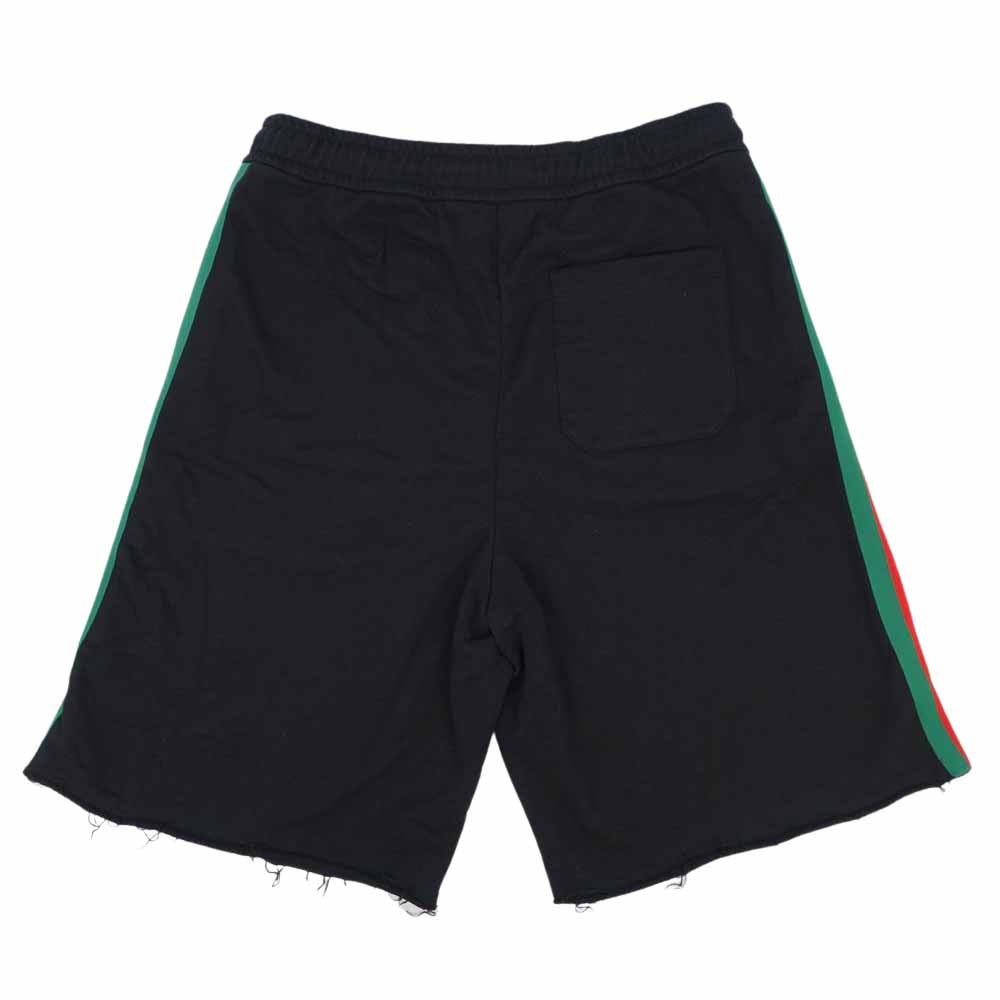 GUCCI グッチ 651727 XJDIP THE NORTHFACE ノースフェイス 国内正規品 ウェブ ストライプ ロゴ コットン ショートパンツ ブラック系 L【美品】【中古】