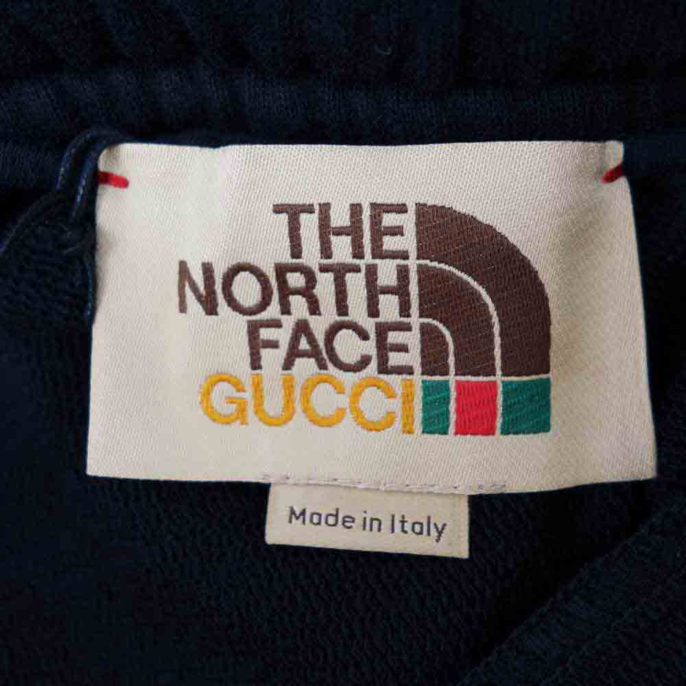 GUCCI グッチ 651727 XJDIP THE NORTHFACE ノースフェイス 国内正規品 ウェブ ストライプ ロゴ コットン ショートパンツ ブラック系 L【美品】【中古】
