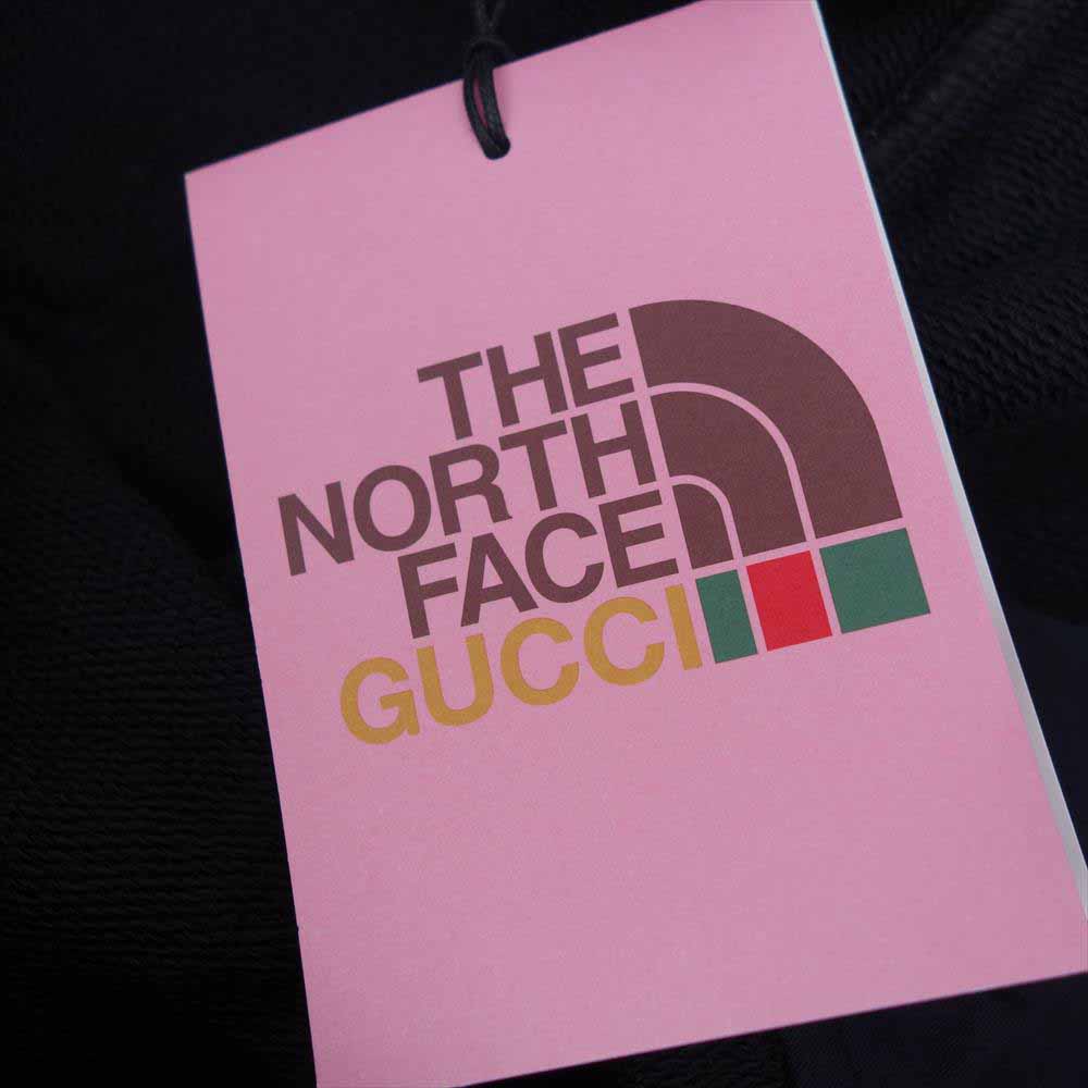 GUCCI グッチ 651727 XJDIP THE NORTHFACE ノースフェイス 国内正規品 ウェブ ストライプ ロゴ コットン ショートパンツ ブラック系 L【美品】【中古】