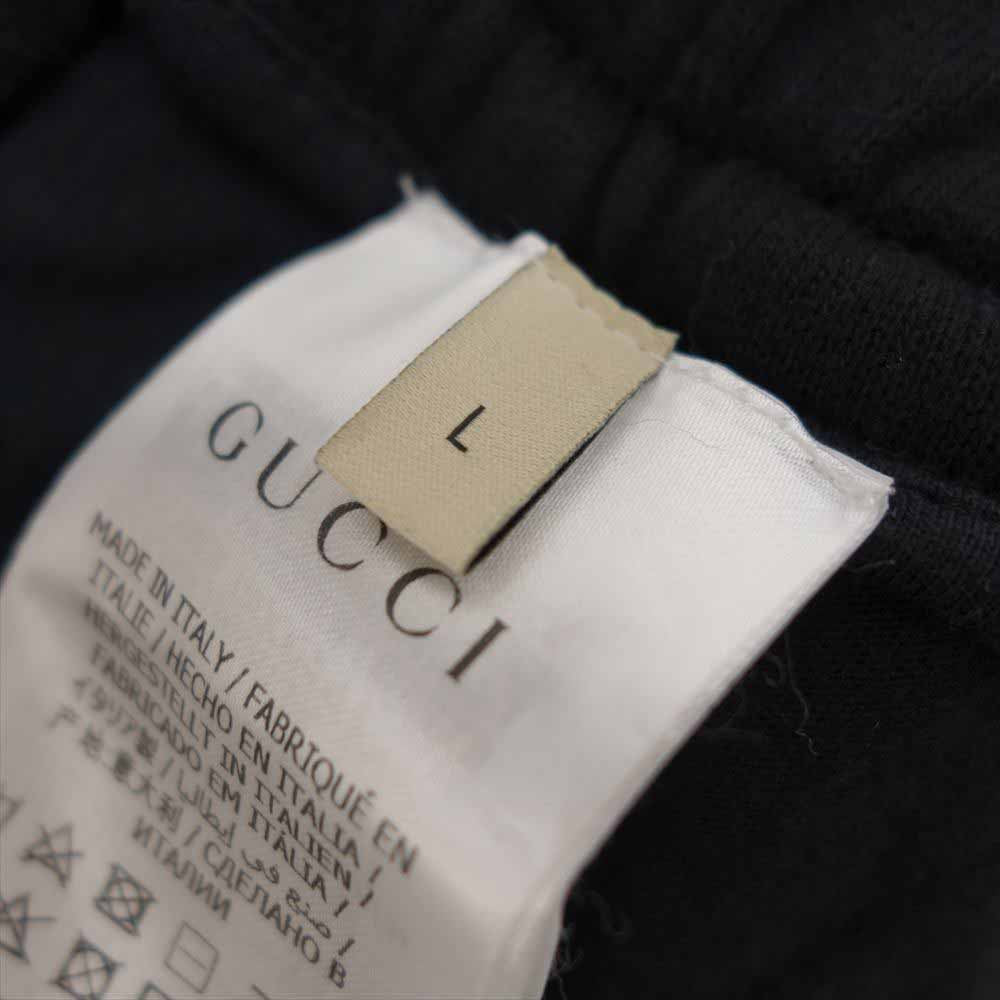 GUCCI グッチ 651727 XJDIP THE NORTHFACE ノースフェイス 国内正規品 ウェブ ストライプ ロゴ コットン ショートパンツ ブラック系 L【美品】【中古】