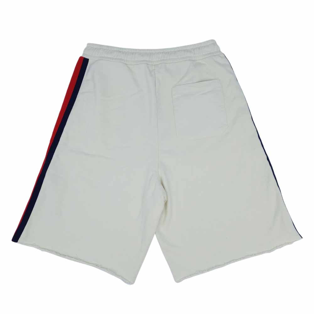 GUCCI グッチ 651727 XJDIP THE NORTHFACE ノースフェイス 国内正規品 ウェブ ストライプ ロゴ コットン ショートパンツ オフホワイト系 L【極上美品】【中古】