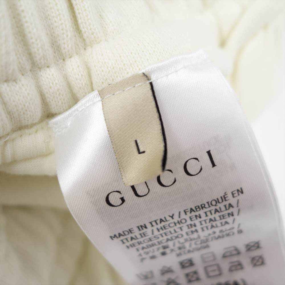 GUCCI グッチ 651727 XJDIP THE NORTHFACE ノースフェイス 国内正規品 ウェブ ストライプ ロゴ コットン ショートパンツ オフホワイト系 L【極上美品】【中古】