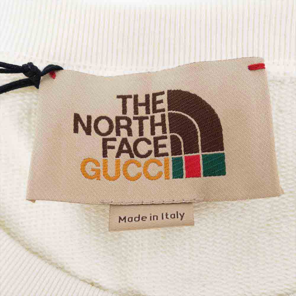 GUCCI グッチ 626990 XJDCM THE NORTHFACE ノースフェイス 国内正規品 ロゴ コットン スウェット オフホワイト系 L【美品】【中古】