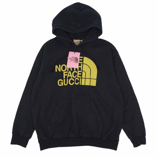 GUCCI グッチ 21SS 651724 XJDCM THE NORTHFACE ノースフェイス 国内正規品 フロント ロゴ プリント パーカー ブラック系 M【中古】