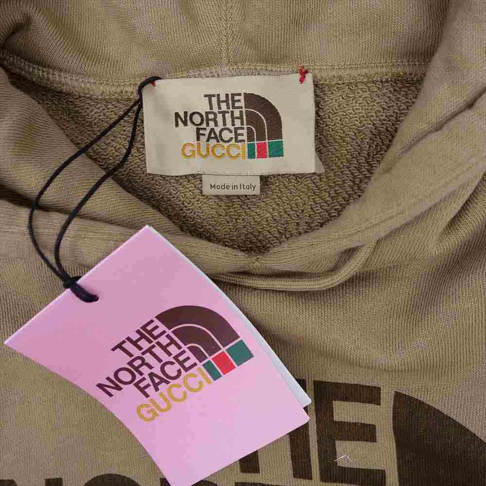 GUCCI グッチ 615061 XJDBY THE NORTHFACE ノースフェイス 国内正規品 フロント ロゴ プルオーバー パーカー ブラウン系 L【美品】【中古】