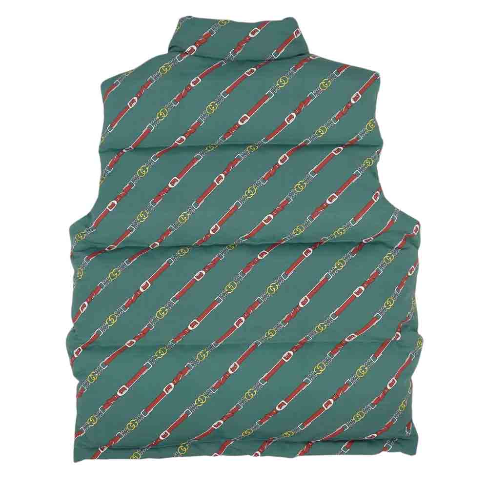 GUCCI グッチ 20AW 649244 XAABS THE NORTH FACE ノースフェイス 国内正規品 Double G print nylon vest ダブルジープリント ナイロン ベスト グリーン系 M【美品】【中古】