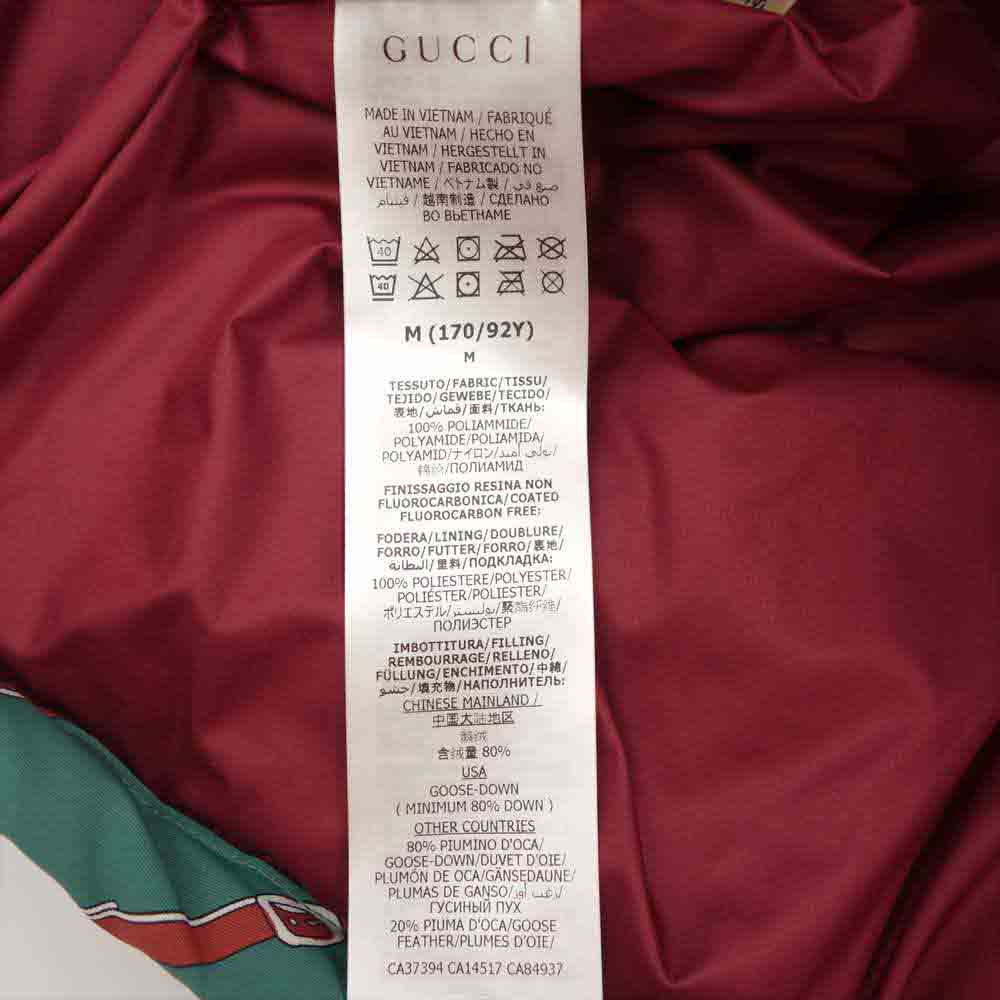 GUCCI グッチ 20AW 649244 XAABS THE NORTH FACE ノースフェイス 国内正規品 Double G print nylon vest ダブルジープリント ナイロン ベスト グリーン系 M【美品】【中古】