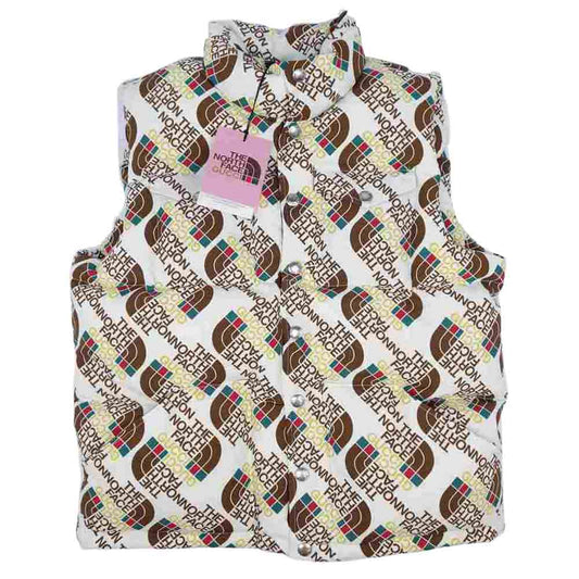 GUCCI グッチ 648864 THE NORTHFACE ノースフェイス 国内正規品 LOGO DOWN VEST ロゴ総柄 ダウン ベスト マルチカラー系 M【極上美品】【中古】