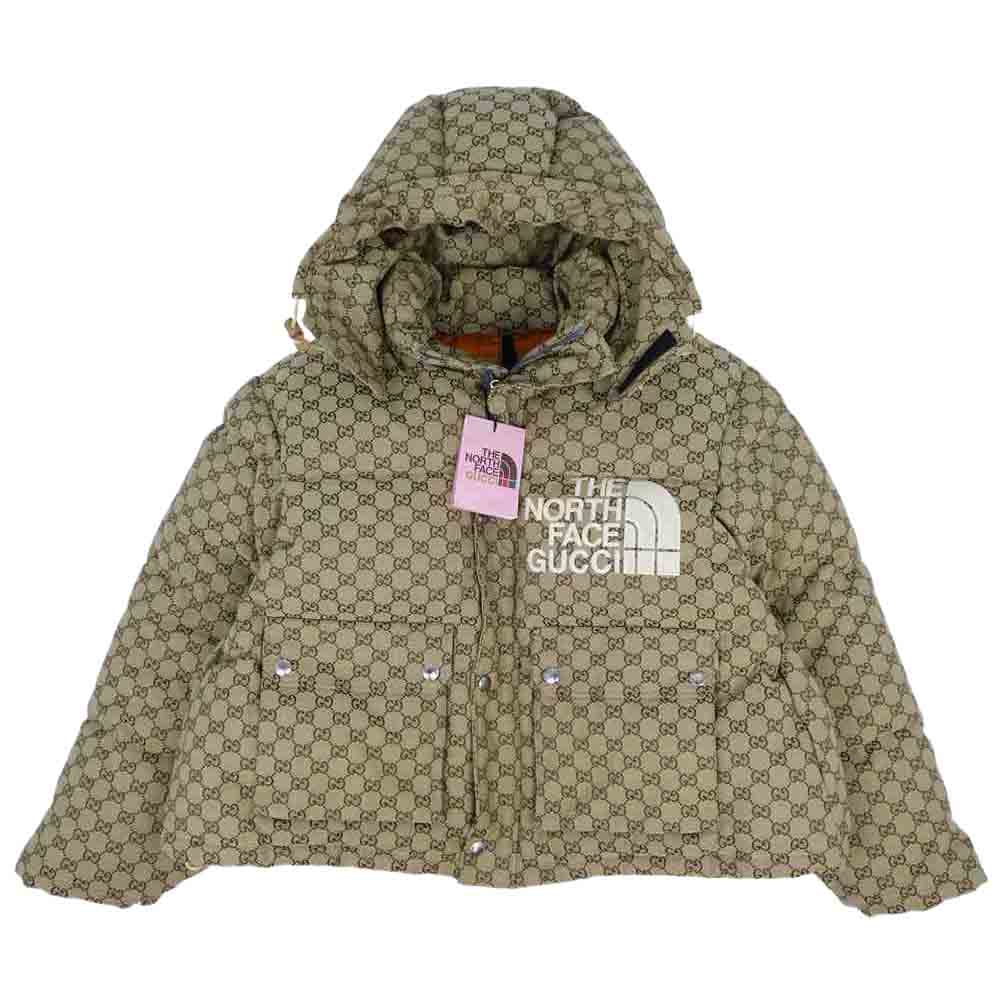 GUCCI グッチ 21SS 657012 Z8AM4 THE NORTH FACE ノースフェイス 国内正規品 GG Canvas Bomber Jacket GGキャンバス ボンバー ブラウン系 L【美品】【中古】