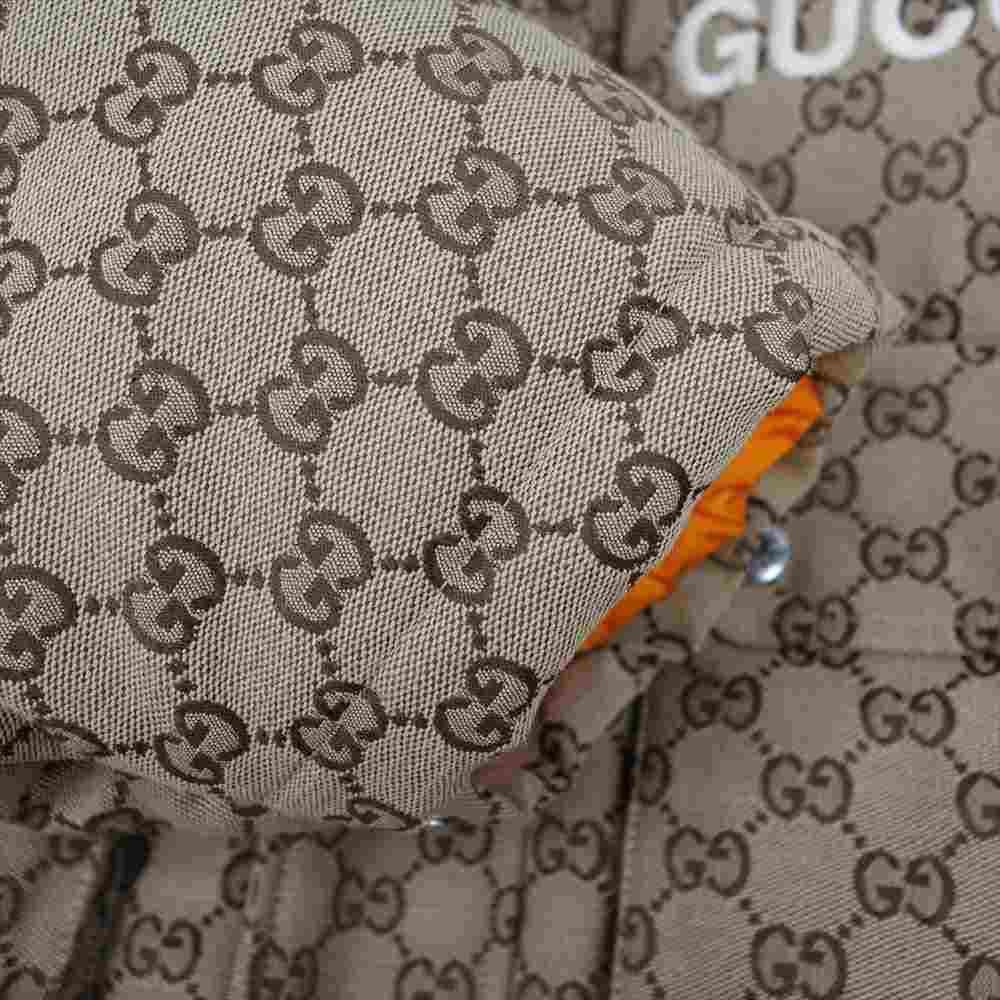 GUCCI グッチ 21SS 657012 Z8AM4 THE NORTH FACE ノースフェイス 国内正規品 GG Canvas Bomber Jacket GGキャンバス ボンバー ブラウン系 L【美品】【中古】