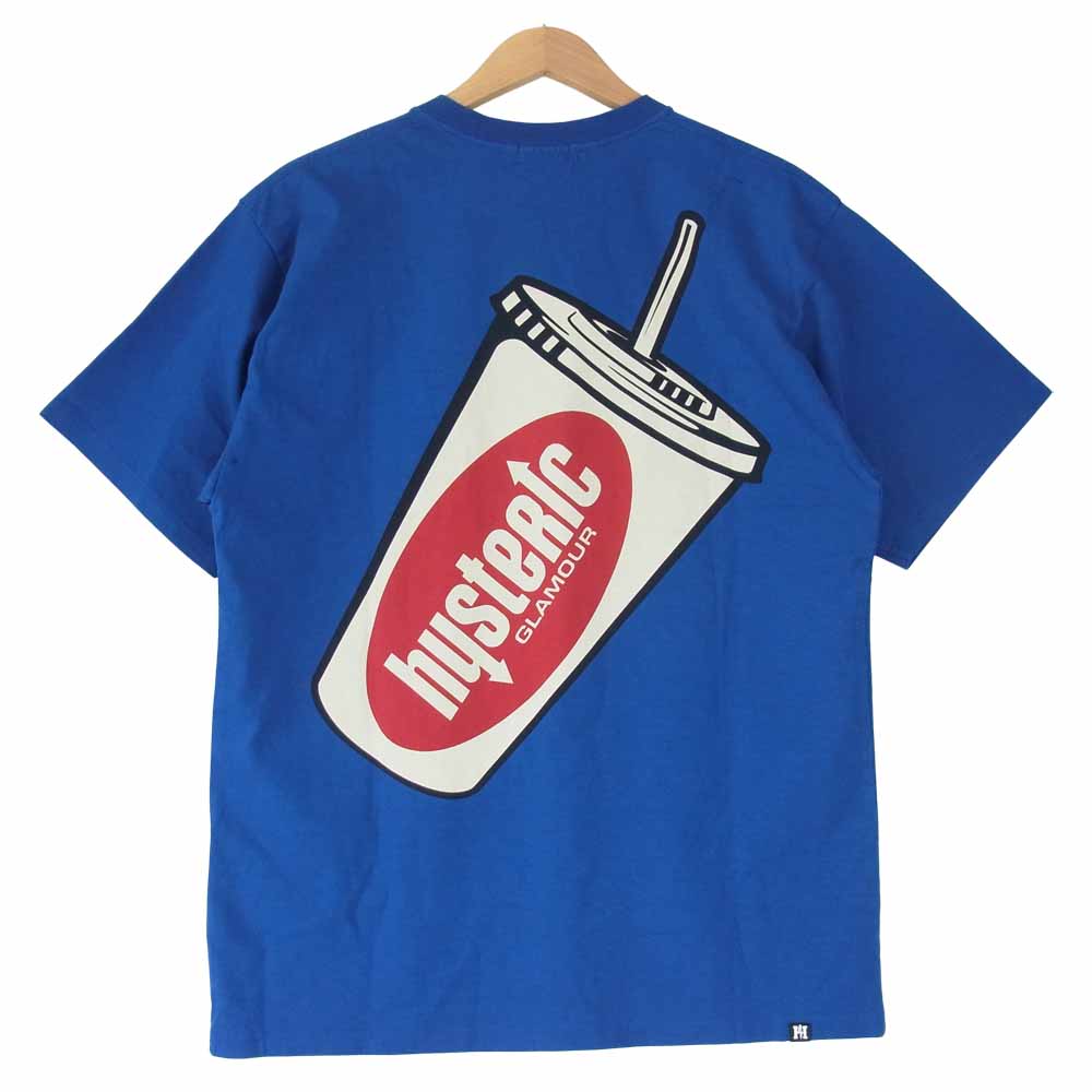 HYSTERIC GLAMOUR ヒステリックグラマー 02212CT11470 SOFT DRINK ソフトドリンク Tシャツ  ブルー系 L【新古品】【未使用】【中古】
