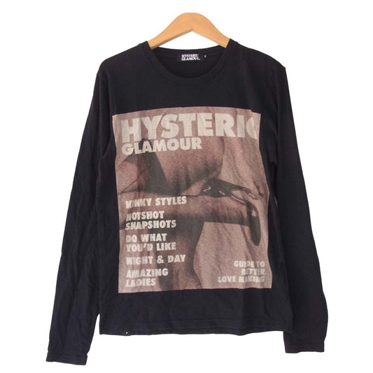 HYSTERIC GLAMOUR ヒステリックグラマー 0234CL04 ガール プリント 長袖 Tシャツ ブラック系 S【中古】