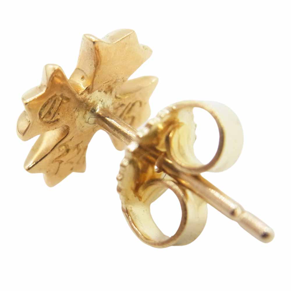CHROME HEARTS クロムハーツ（原本有） ER STUD No2 CH PLUS DMND 22K CHプラス スタッド ピアス ダイヤ ゴールド系【中古】