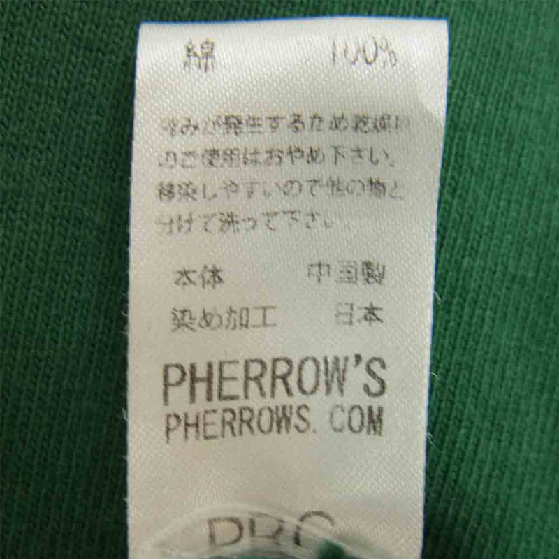 Pherrow's フェローズ ALCO PRINT TEE プリント グリーン系 40【中古】