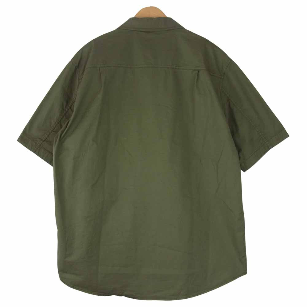 STONE ISLAND ストーンアイランド 741511819 ガーメントダイ コットン ストレッチ オーバーサイズ S/S 半袖 シャツ カーキ系 XL【美品】【中古】