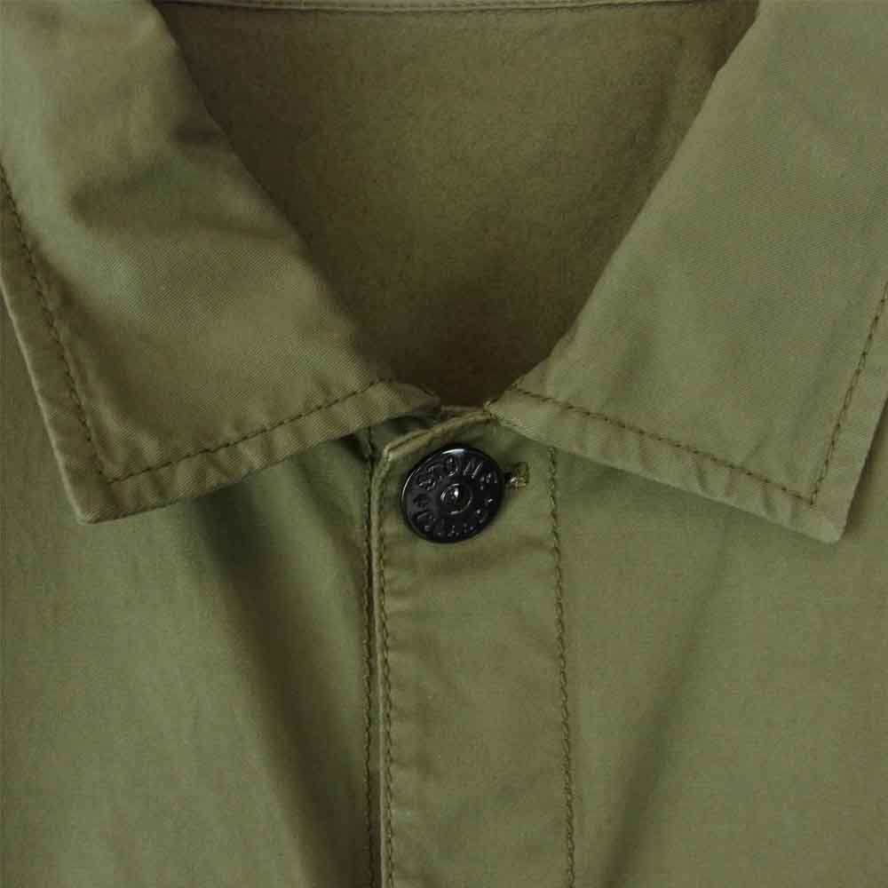 STONE ISLAND ストーンアイランド 741511819 ガーメントダイ コットン ストレッチ オーバーサイズ S/S 半袖 シャツ カーキ系 XL【美品】【中古】