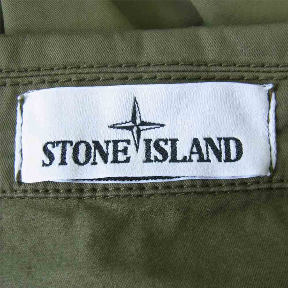 STONE ISLAND ストーンアイランド 741511819 ガーメントダイ コットン ストレッチ オーバーサイズ S/S 半袖 シャツ カーキ系 XL【美品】【中古】