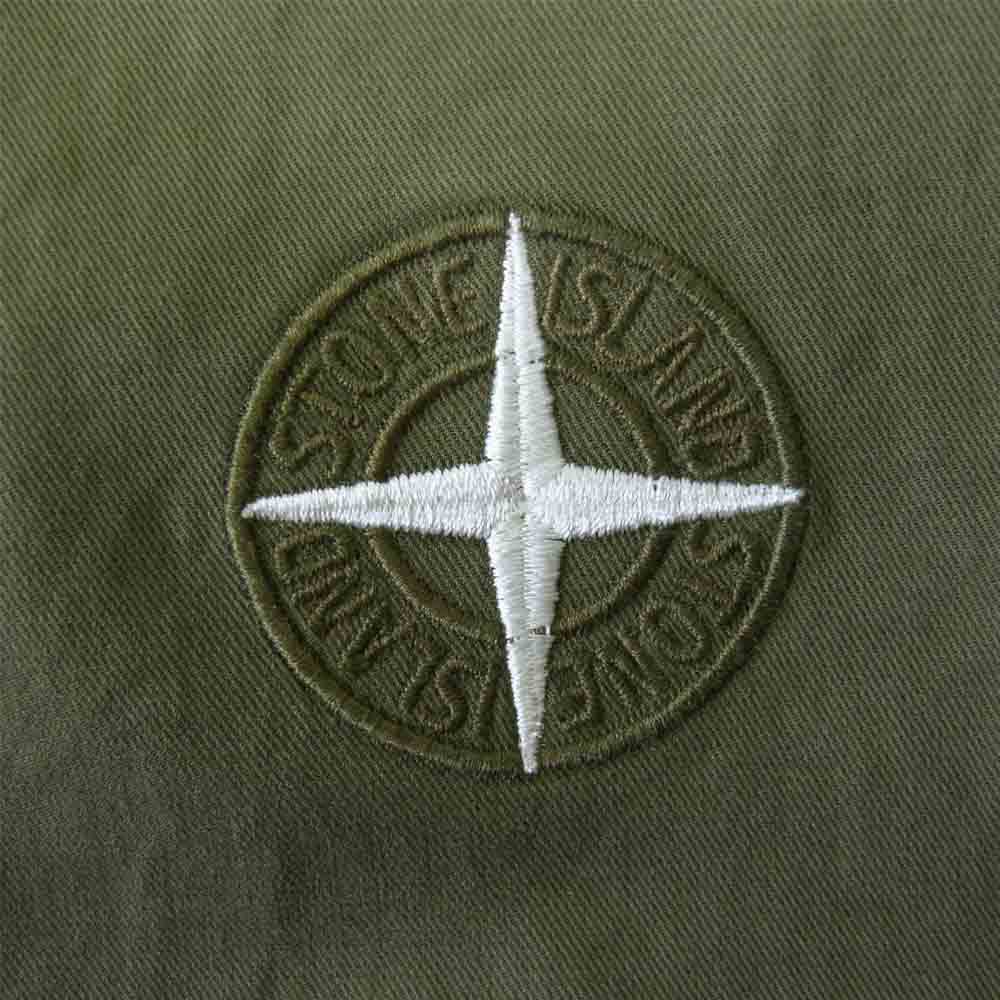 STONE ISLAND ストーンアイランド 741511819 ガーメントダイ コットン ストレッチ オーバーサイズ S/S 半袖 シャツ カーキ系 XL【美品】【中古】