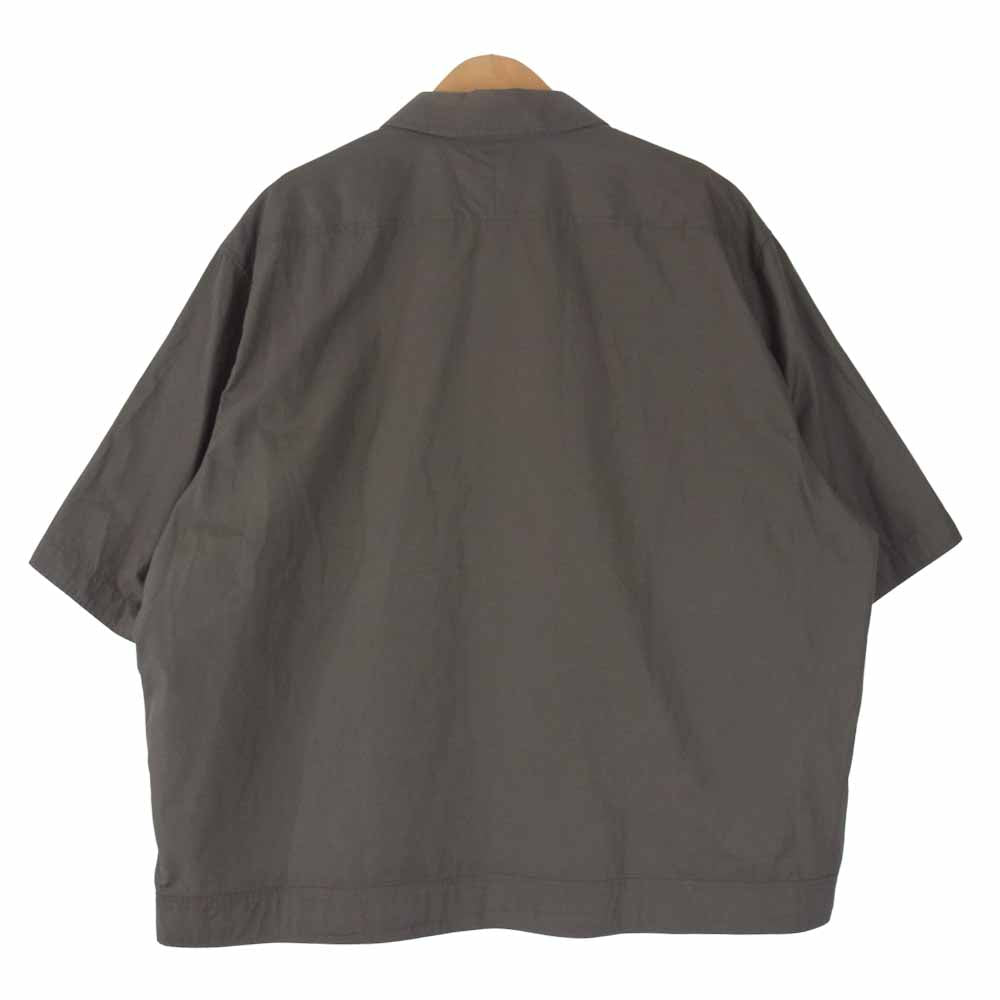HERMES エルメス 国内正規品 仏製 胸ポケット S/S 半袖 シャツ カーキ系 44／17.5【美品】【中古】