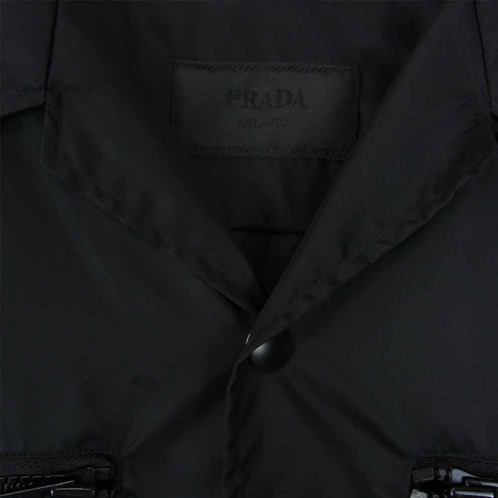 PRADA プラダ 19AW SC491 S192 I18 ロゴプレート ナイロン オーバーサイズ S/S 半袖 シャツ ブラック系 M【美品】【中古】