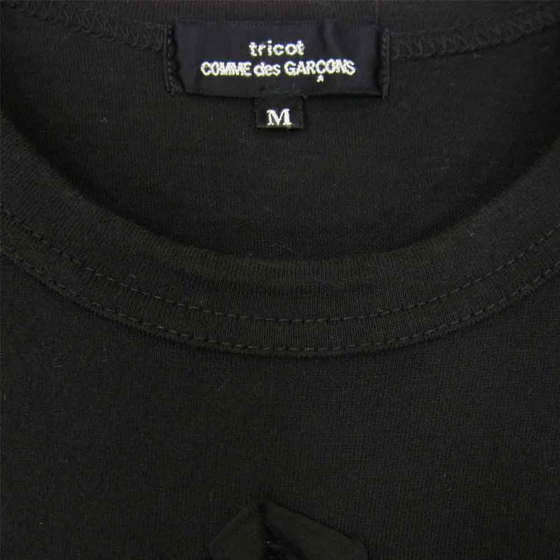 tricot COMME des GARCONS トリココムデギャルソン TQ-T046 toricot トリコ クラウン Tシャツ ブラック系 M【中古】
