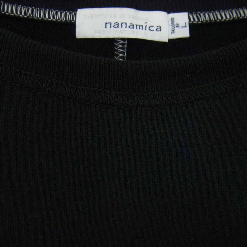 nanamica ナナミカ SUHS070 Crew Neck H/S Sweat 半袖 クルーネック スウェット ブラック系 L【中古】