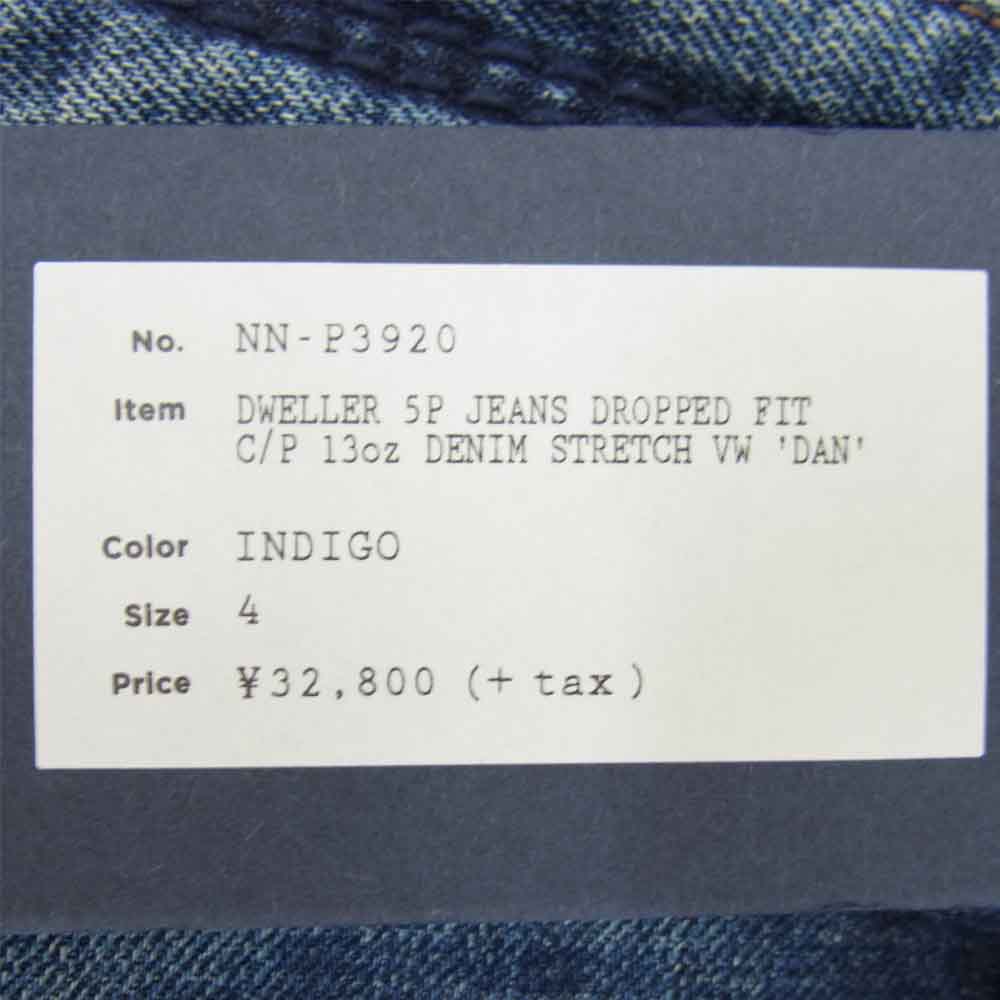 nonnative ノンネイティブ NN-P3920 DWELLER 5P JEANS DROPPED FIT C/P 13oz DENIM STRETCH VW 'DAN' 5ポケット ドロップフィット デニム パンツ インディゴブルー系 4【中古】