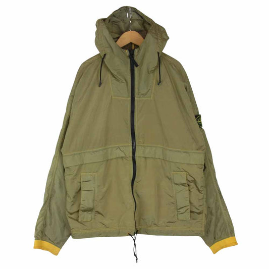 STONE ISLAND ストーンアイランド 681544447 NYLON METAL FULL ZIP HOODIE ナイロン メタル フルジップ フーディブルゾン カーキ系 M【中古】