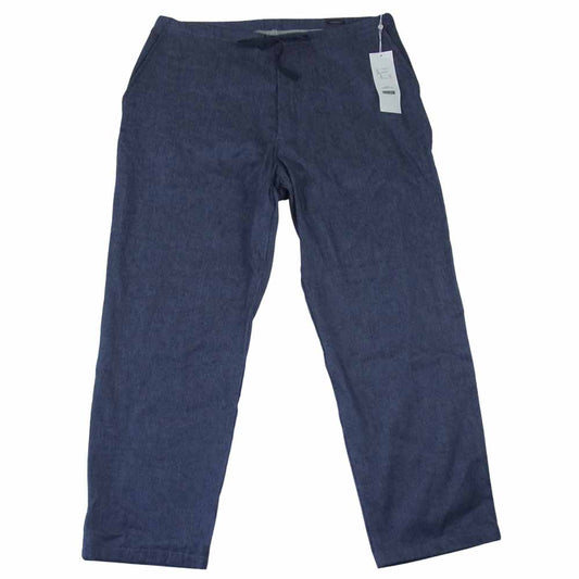 COMOLI コモリ 21SS T01-03013 リネン コットン ドロー ストリング パンツ インディゴブルー系 1【美品】【中古】
