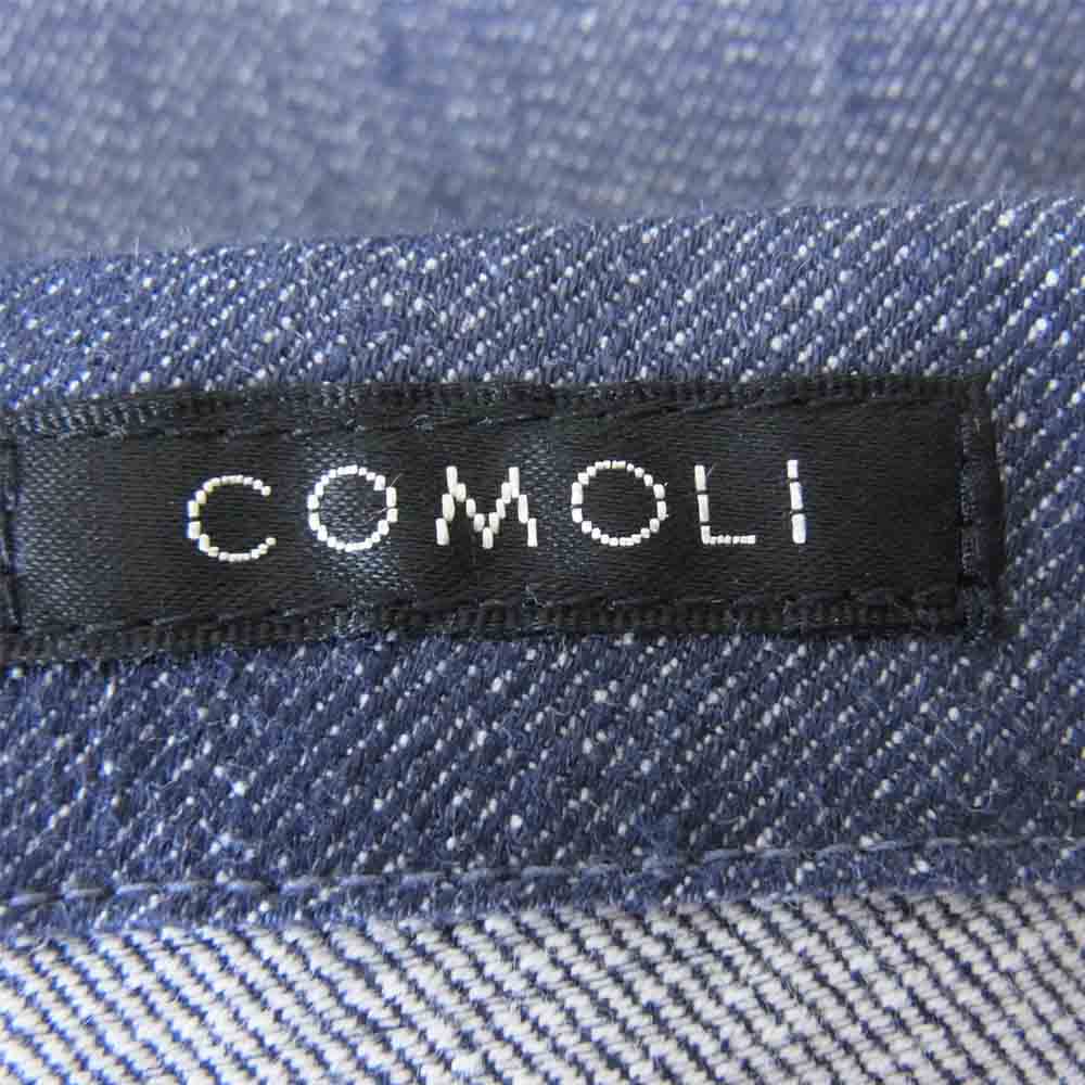 COMOLI コモリ 21SS T01-03013 リネン コットン ドロー ストリング パンツ インディゴブルー系 1【美品】【中古】