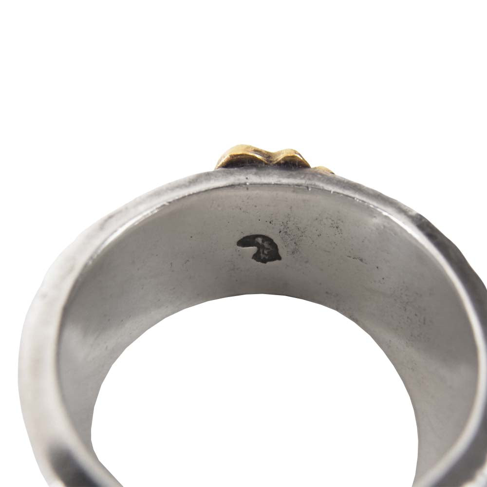 LARRY SMITH ラリースミス 18K ROSE KARAKUSA RING 10mm ローズ 唐草 リング シルバー系×ゴールド系 21号程度【中古】