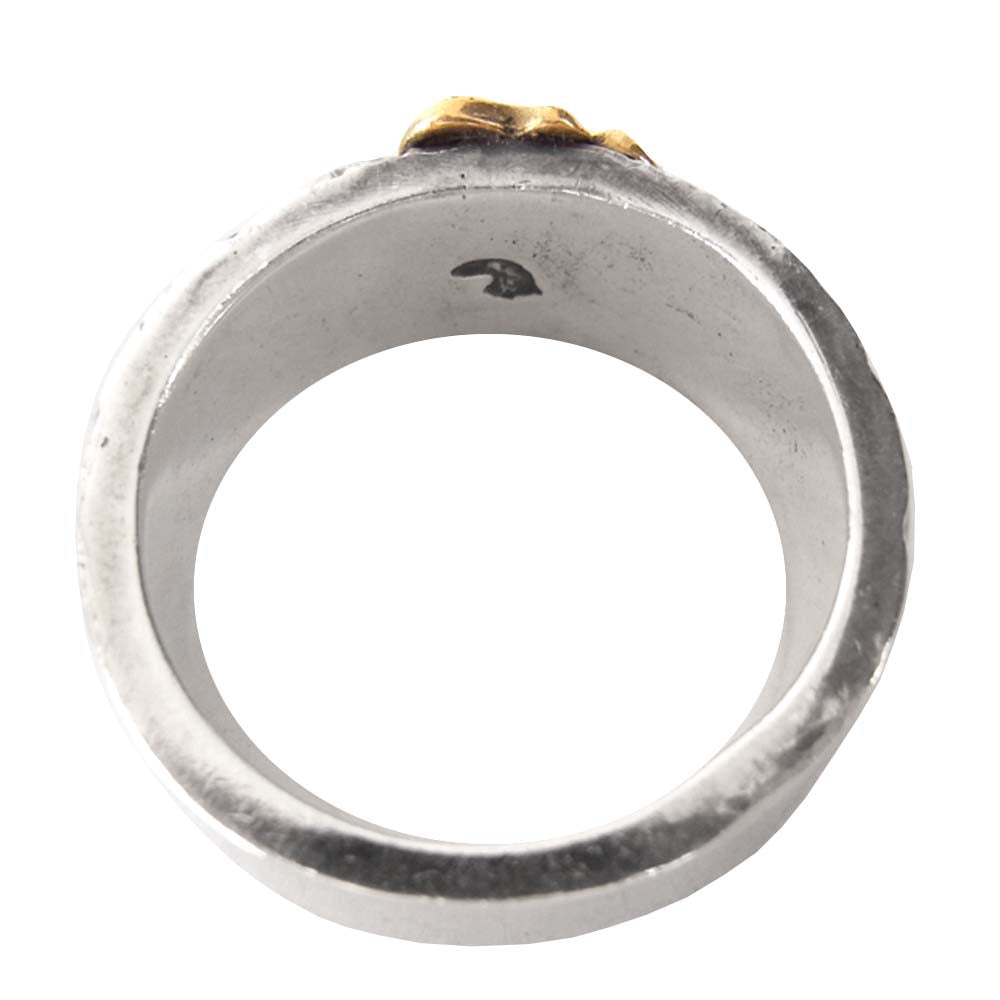 LARRY SMITH ラリースミス 18K ROSE KARAKUSA RING 10mm ローズ 唐草 リング シルバー系×ゴールド系 21号程度【中古】