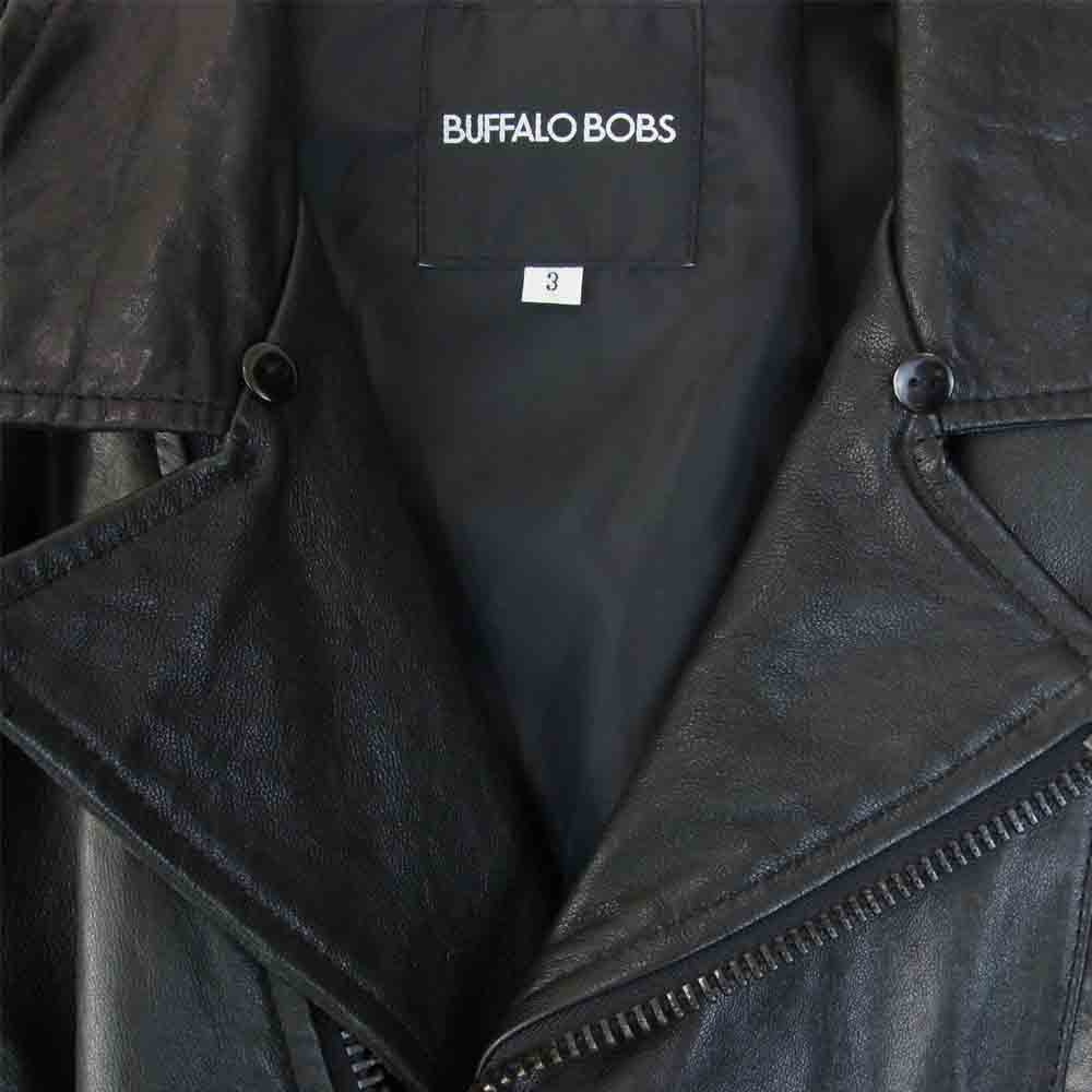 バッファローボブズ MRB6101 ラムレザー ダブル ライダース ジャケット ブラック系 3【中古】