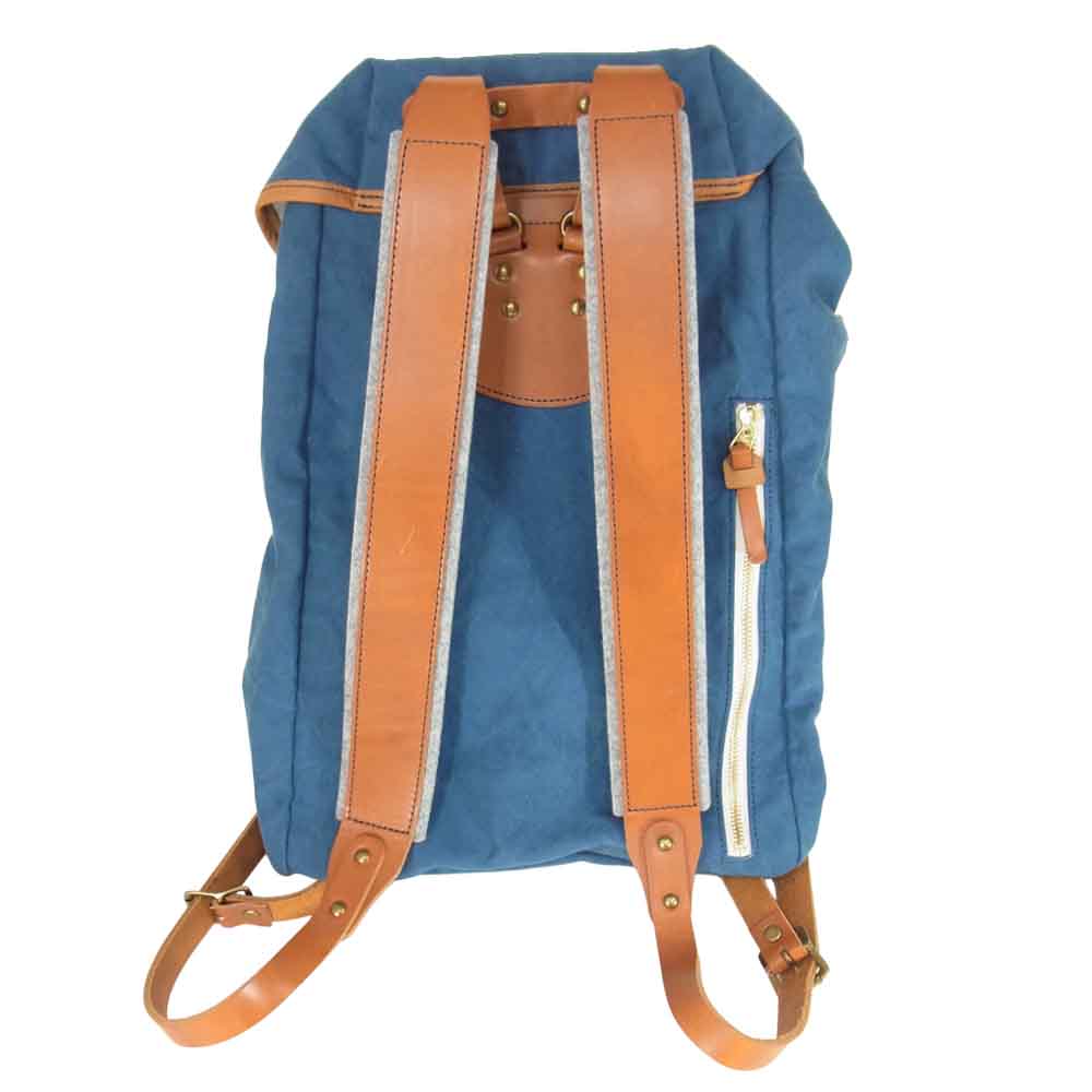 スオーロ 964022 CARIBOU カリブー キャンバス レザー リュック ブルー系【美品】【中古】