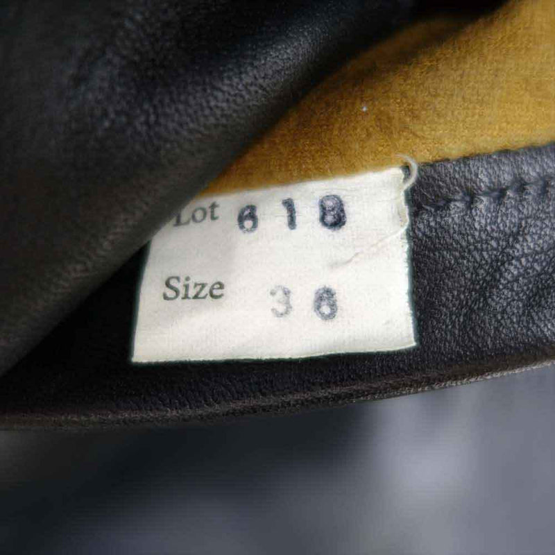 AT LAST アットラスト Lot.618 1st HORSE HIDE SPORTS JKT 襟コーデュロイ ホースハイド レザー スポーツ ジャケット ブラック系【中古】