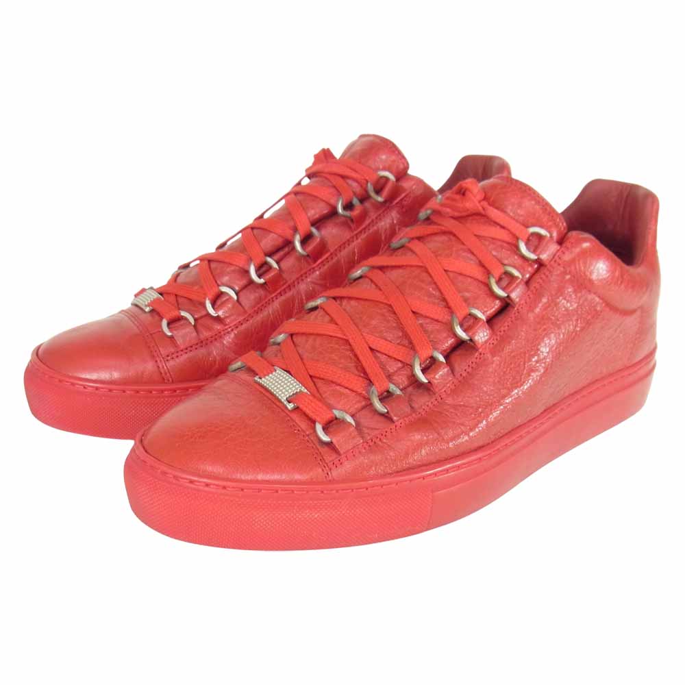 BALENCIAGA バレンシアガ ARENA アリーナ レザー ローカット スニーカー レッド系 41【中古】