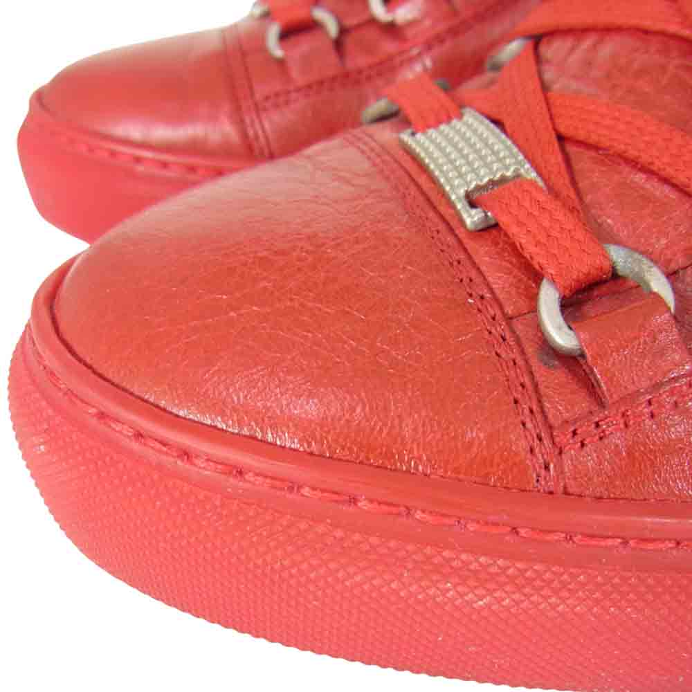 BALENCIAGA バレンシアガ ARENA アリーナ レザー ローカット スニーカー レッド系 41【中古】