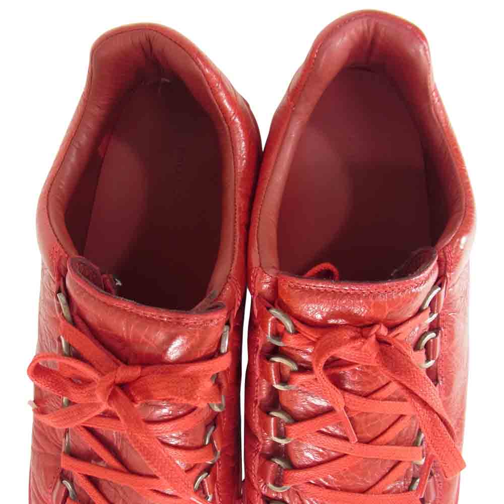 BALENCIAGA バレンシアガ ARENA アリーナ レザー ローカット スニーカー レッド系 41【中古】