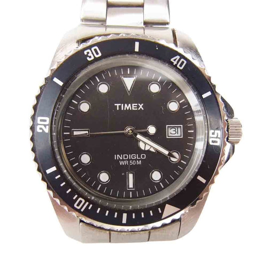 TIMEX タイメックス cr 2016 cell INDIGLO ダイバーズ リストウォッチ シルバー系【中古】