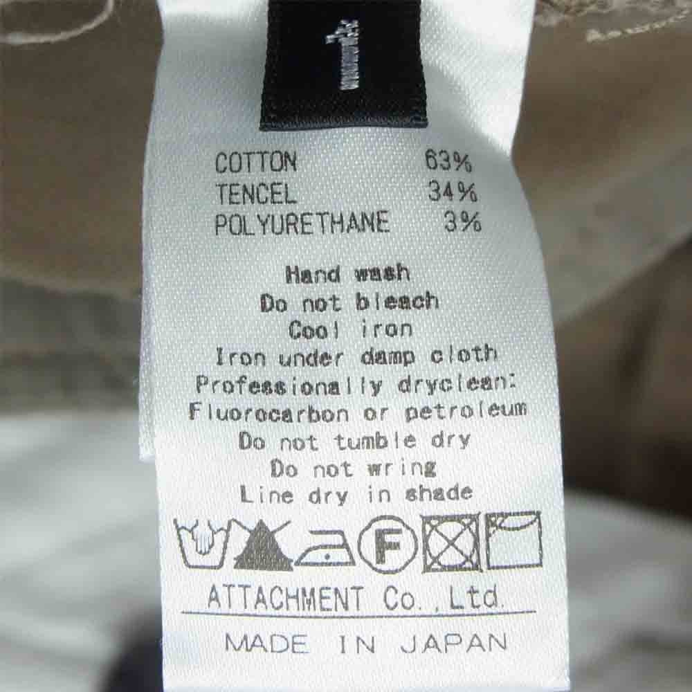 ATTACHMENT アタッチメント KAZUYUKI KUMAGAI チノ パンツ 日本製 グレイッシュブラウン系 1【中古】