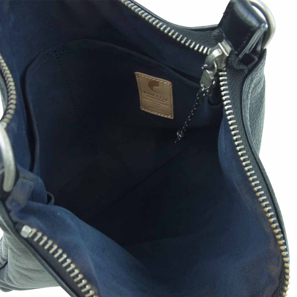 カルクル レザー ショルダー バッグ ブラック系【中古】