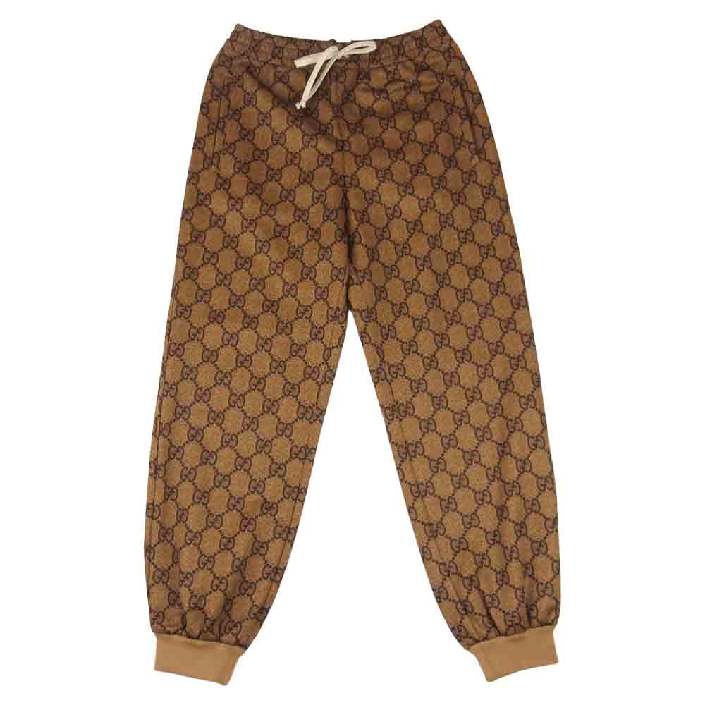 GUCCI グッチ 546427 国内正規品 GG テクニカル ジャージー ジョギング パンツ ブラウン系 S【極上美品】【中古】