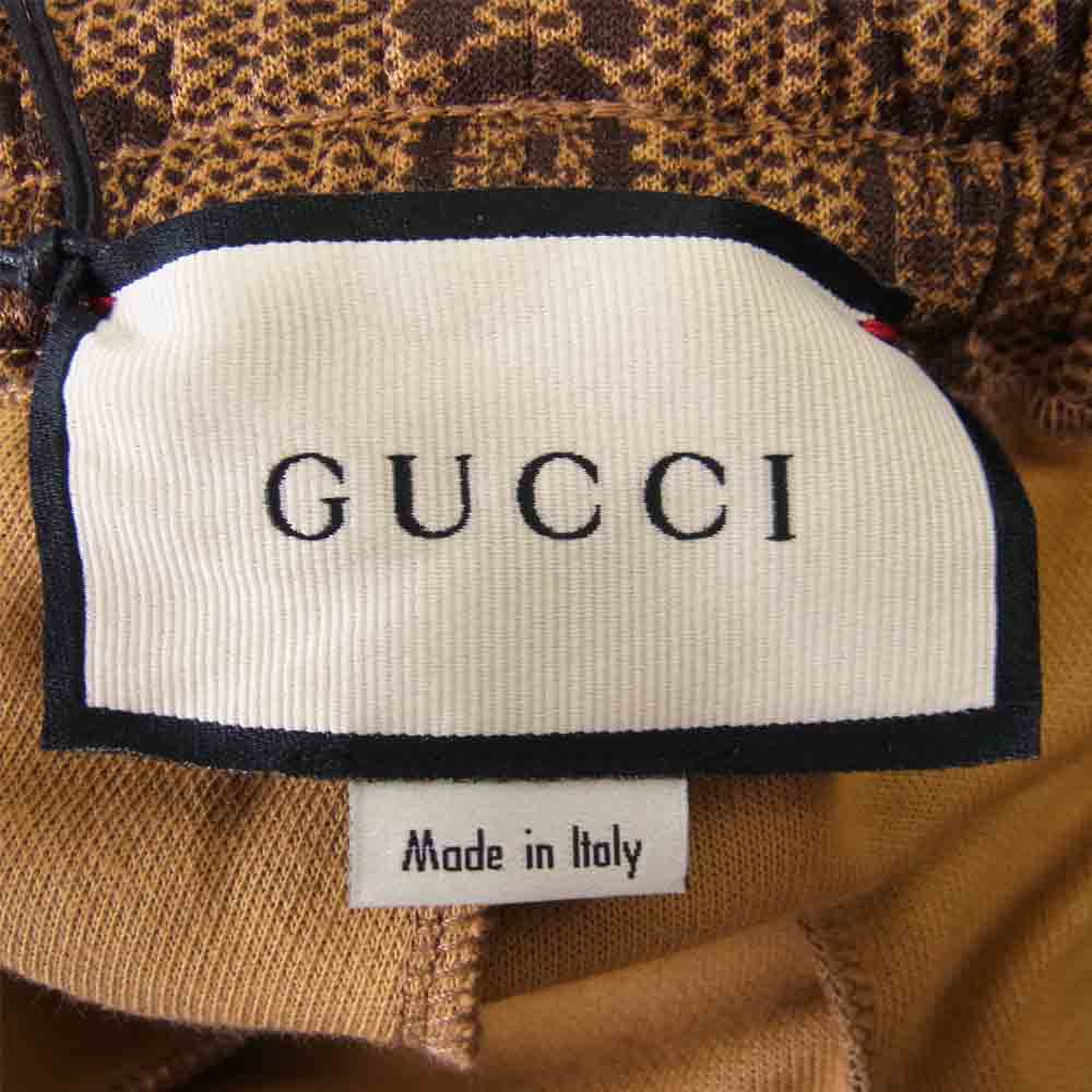 GUCCI グッチ 546427 国内正規品 GG テクニカル ジャージー ジョギング パンツ ブラウン系 S【極上美品】【中古】