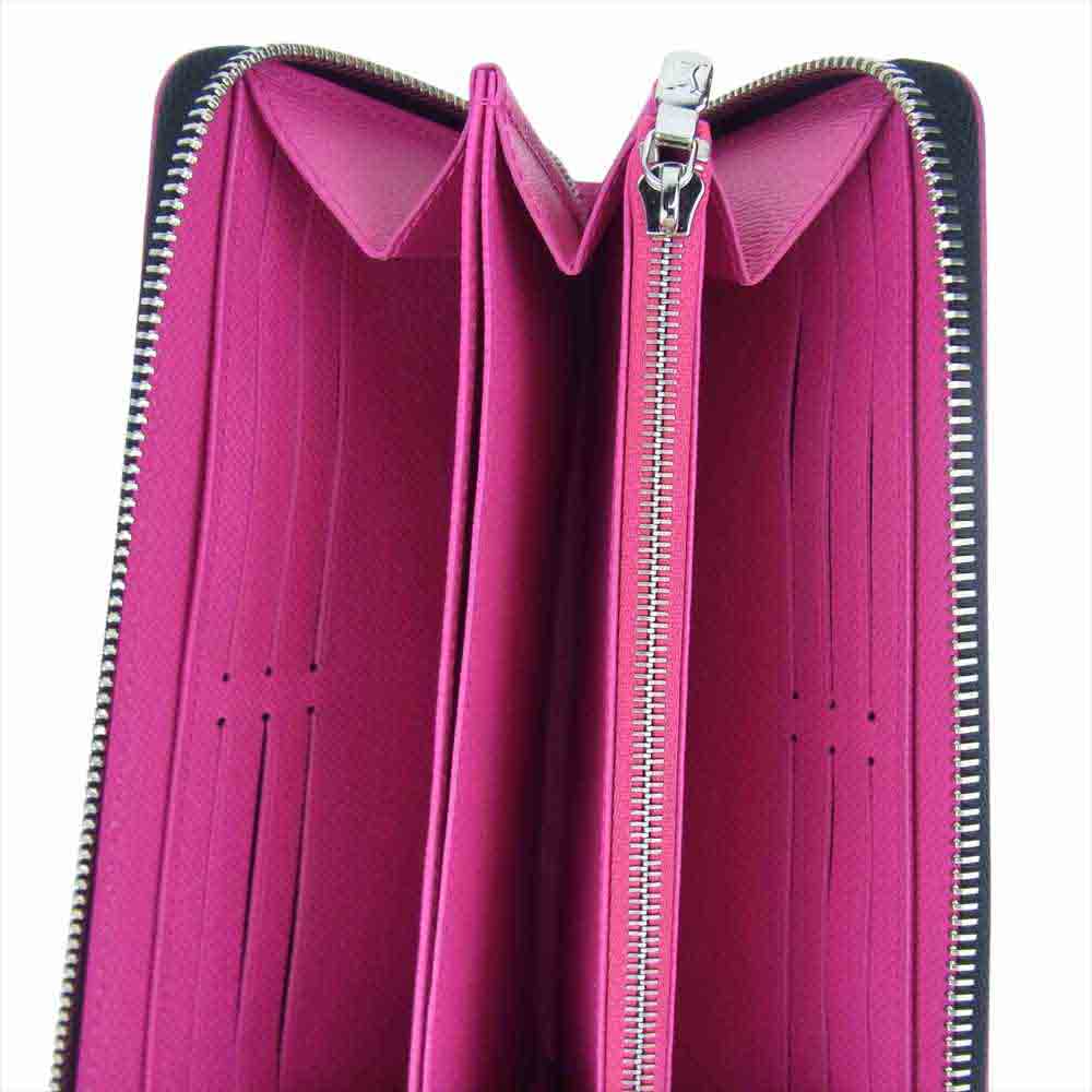 LOUIS VUITTON ルイ・ヴィトン M64838 エピ ジッピー ラウンド ファスナー 長財布 ブラック系 ピンク系【美品】【中古】