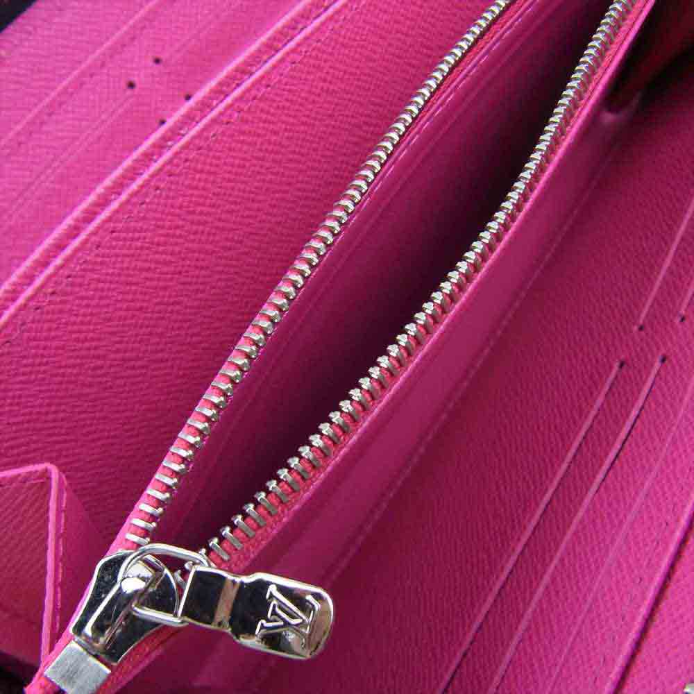 LOUIS VUITTON ルイ・ヴィトン M64838 エピ ジッピー ラウンド ファスナー 長財布 ブラック系 ピンク系【美品】【中古】
