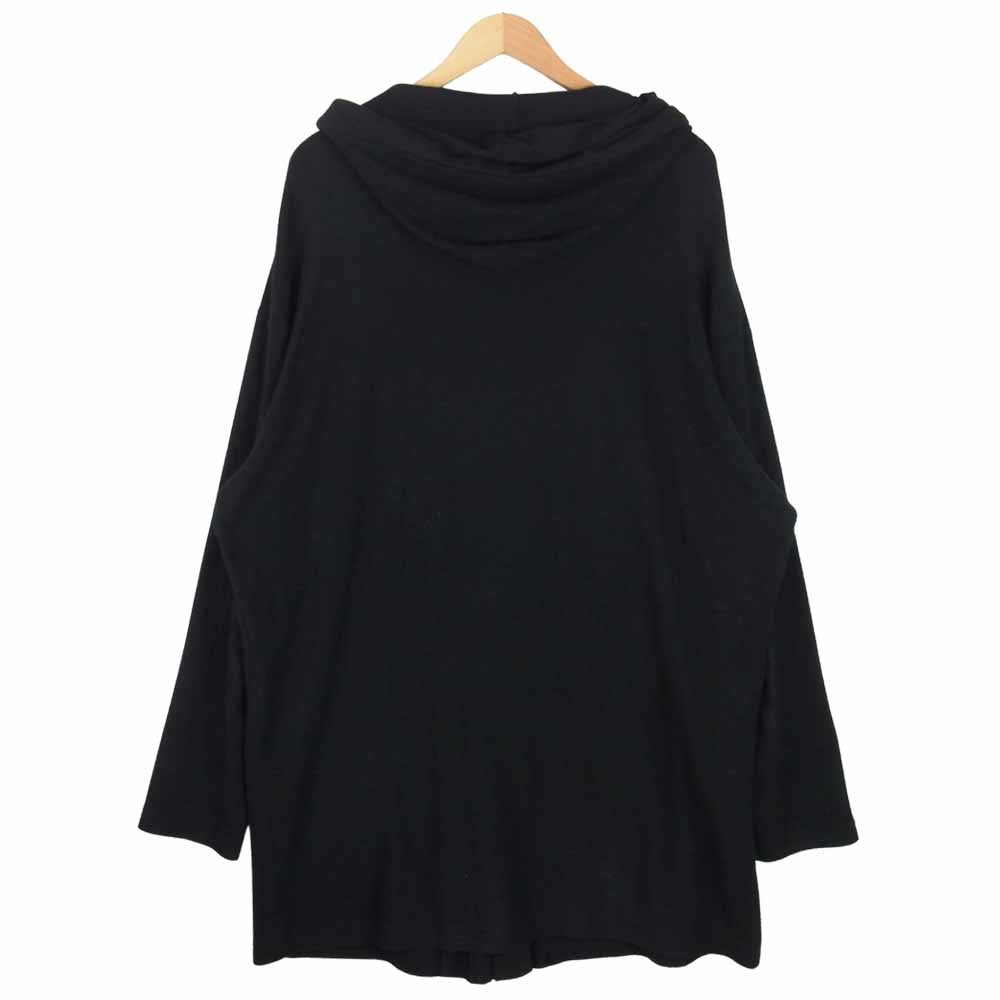 Yohji Yamamoto ヨウジヤマモト 18SS HW-T78-983 POUR HOMME プールオム 裏毛 ダブルフェイス ロング丈 ボタン ジップ パーカー ブラック系 3【中古】