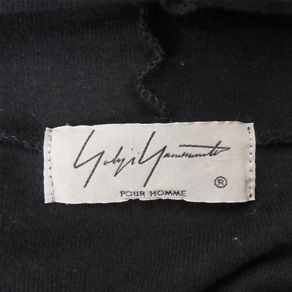 Yohji Yamamoto ヨウジヤマモト 18SS HW-T78-983 POUR HOMME プールオム 裏毛 ダブルフェイス ロング丈 ボタン ジップ パーカー ブラック系 3【中古】