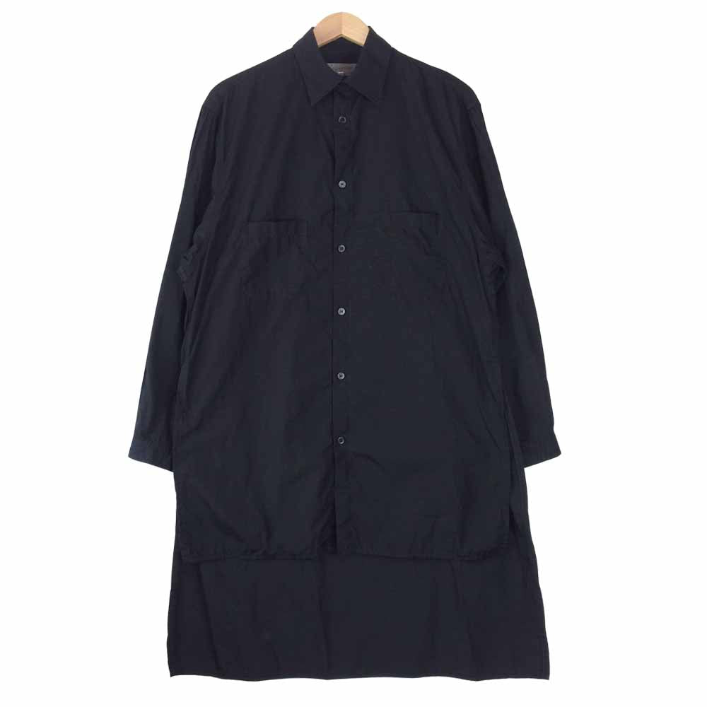 Yohji Yamamoto ヨウジヤマモト 19SS HH-B05-001 POUR HOMME プールオム 環縫い洗い 後ろロング丈 シャツ ブラック系 1【中古】