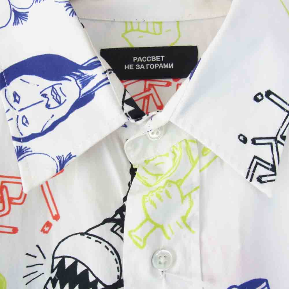 PACCBET 21SS PRINTED LONG SLEEVES SHIRT HARDCORE PRINT プリント シャツ ホワイト系 XL【中古】