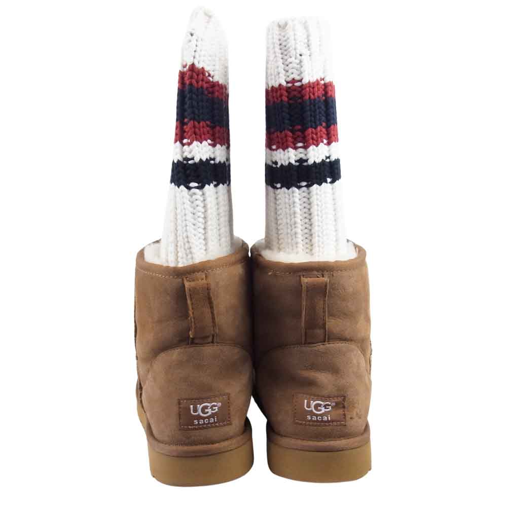 Sacai サカイ 18AW  UGG アグ Knit Classic Short Boots ムートン ブーツ ベージュ系 30【極上美品】【中古】